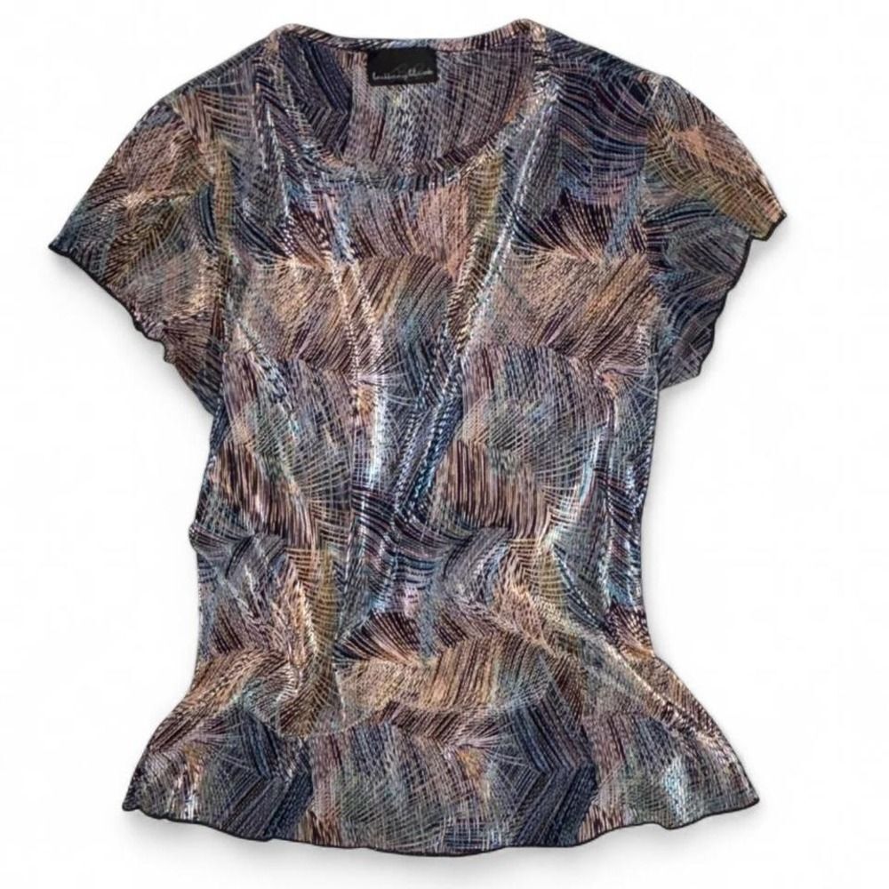 ✨Y2K Retro Brittany Black Metallic Blouse (Size M) ✨
